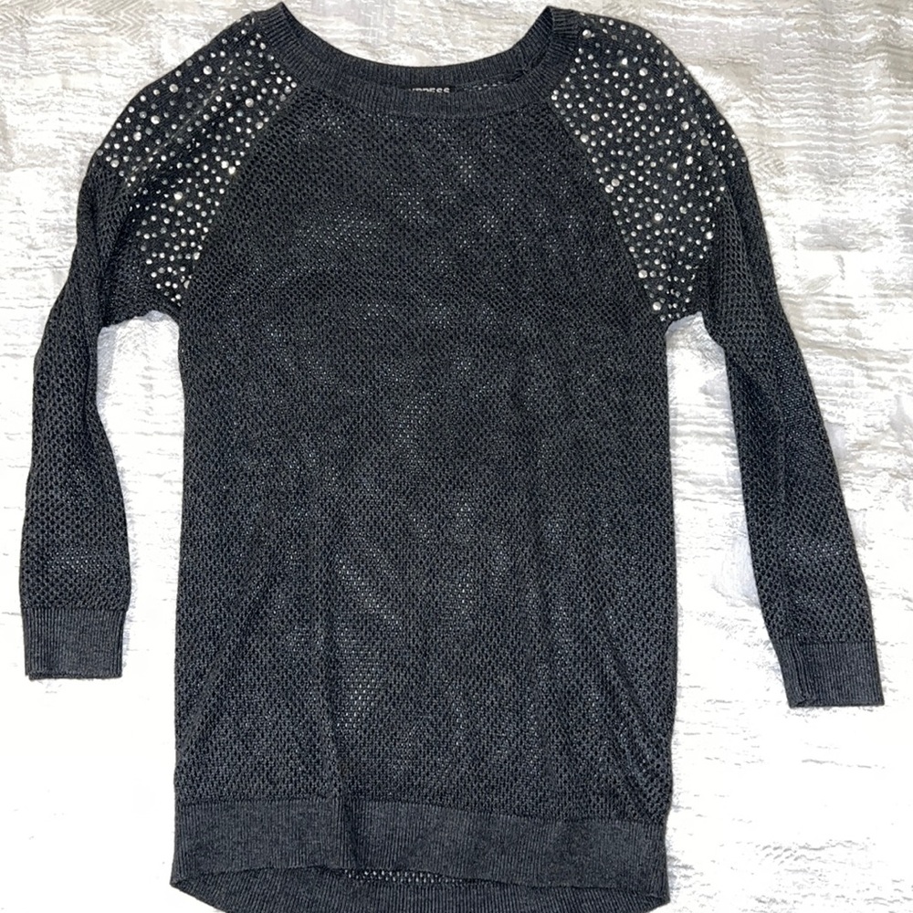 STUDS AND NET SWEATER